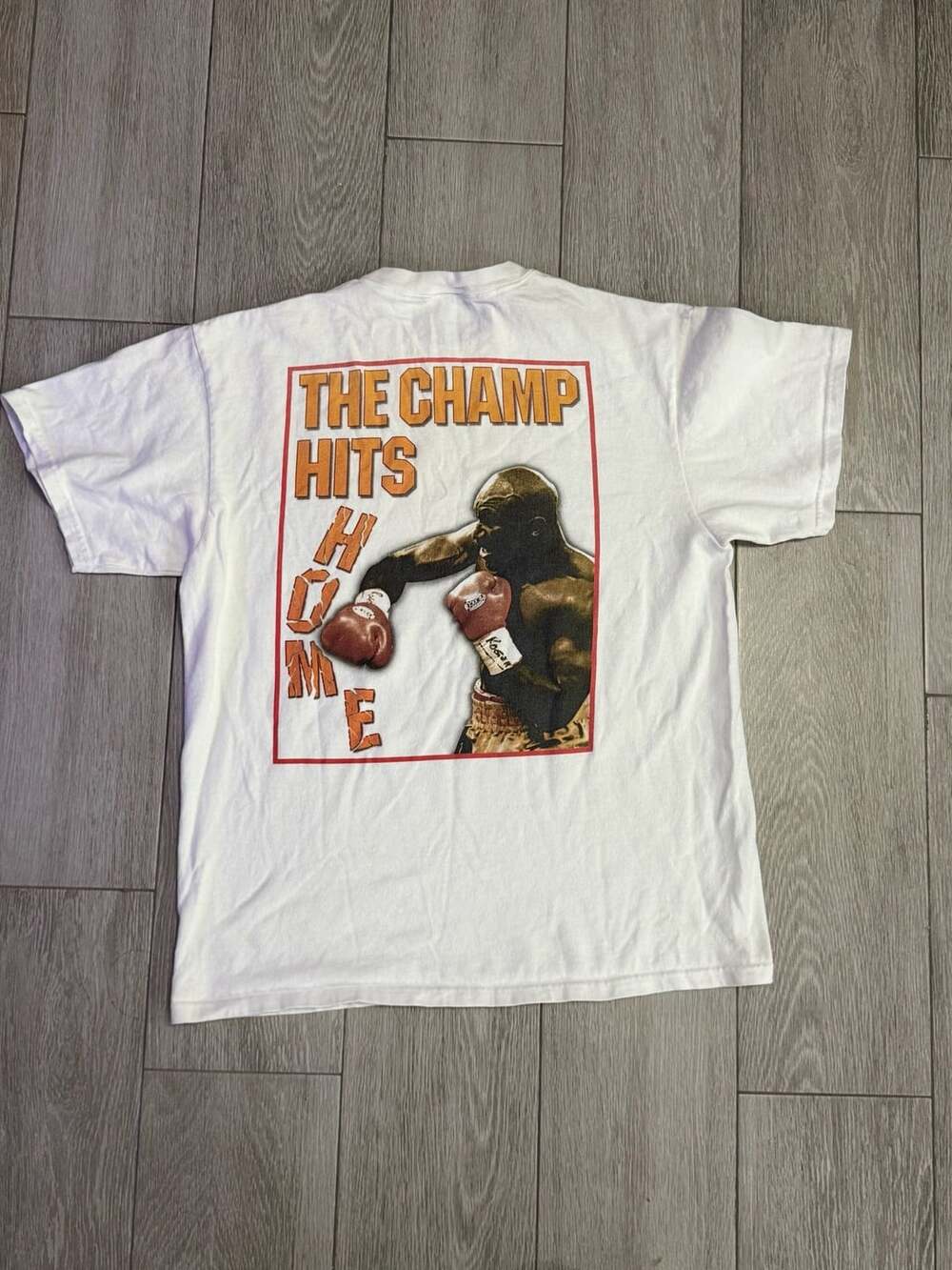 Vintage 1998 Evander Holyfield vs. Vaughn Bean The Champ Hits Home T-Shirt